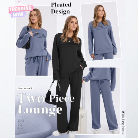 🔥LAST DAY 60% OFF💓Women's Crew Neck Top & Drawstring Pants Set