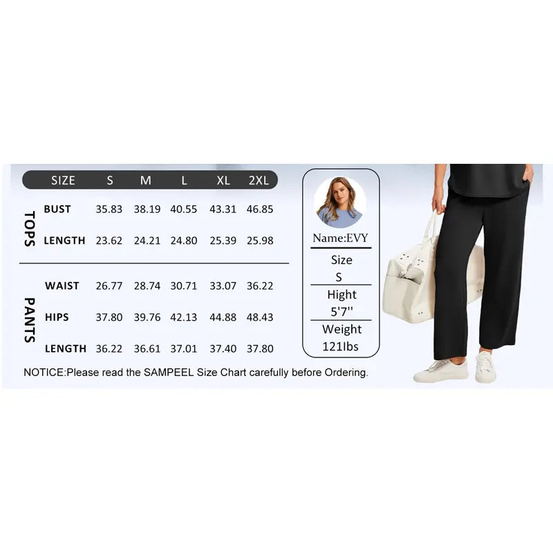 Women Summer Outfits Oversized Wide Leg Crop Pants Lounge Sets Airport Beach Vacation Clothes