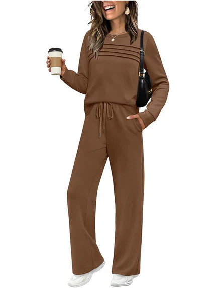 🔥LAST DAY 60% OFF💓Women's Crew Neck Top & Drawstring Pants Set